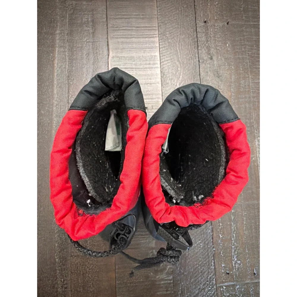 Sorel Winter Boots Toddler 7 Red Black Snow Boots Waterproof Felt Lined